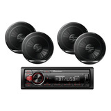 Autoestereo Pioneer Bluetooth Mvh-s215bt Con 4 Bocinas 6.5 