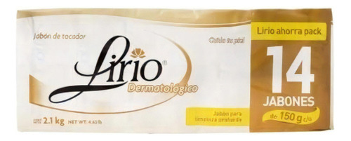 Jabón De Tocador Lirio Dermatológico 14 Pzas De 150 G C/u