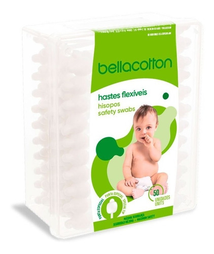 Hastes Flexíveis Bellacotton Maxi Bebê Com 50 Unidades