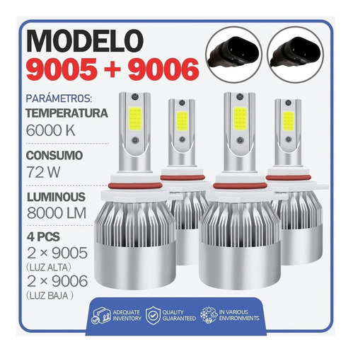 Kit Faros Delanteros Led Luz Alta Y Luz Baja Para Chevrolet