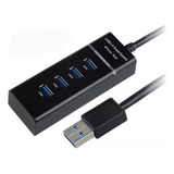 Multiplicador Hub Usb 4 Puertos Usb 3.0 480 Mbps Negro