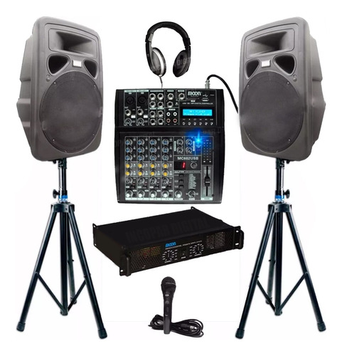 Sonido Premium Para  Dj Consola-bafles-potencia-mic 