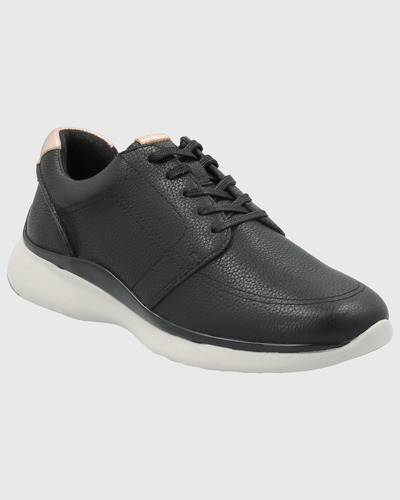 Zapatilla Cuero Mujer Goss Negro Hush Puppies