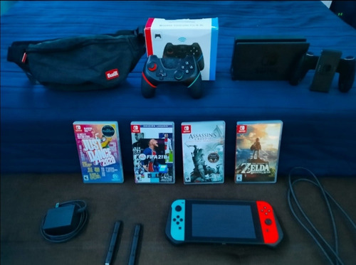 Nintendo Switch Con Juegos, Accesorios Y Un Control Extra 