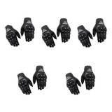 5 Guantes Para Moto O Bicicleta Dedo Completo Color Negro 2 Talla M