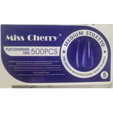 Tips Miss Cherry Mediano Stiletto Transparente Press On #5