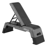 Eleva Banco Multiposiciones Fitness Step Aerobicos 3 Niveles Color Gris/negro