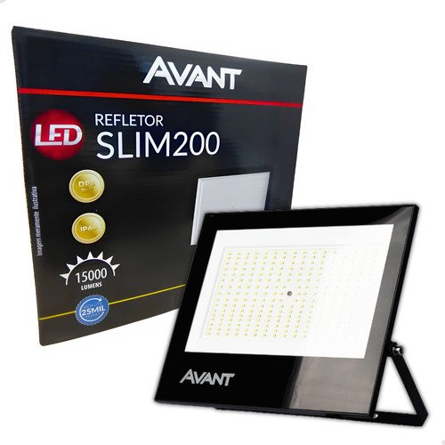 Refletor Led 200w Holofote Amarelo 3000k Prova Agua Avant