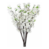 50 Galhos De Cerejeira Branco Artificial 1,20m Planta Luxo