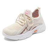 Tenis Air Zk00 Knit Para Correr Mujer Originales Blancos