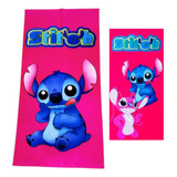 Kit Toalha De Banho E Rosto Lilo Stitch Pink