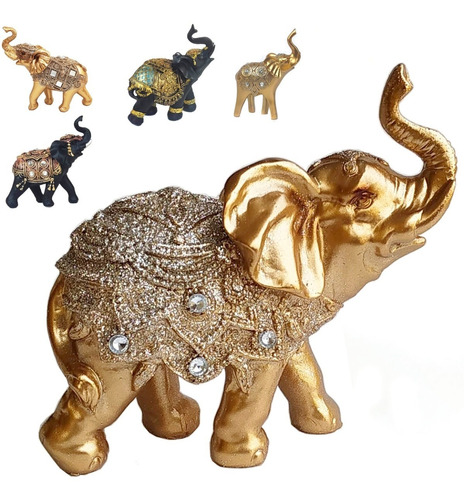 Elefante Decorativo Em Resina Indiano Sabedoria Sorte Top