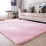 Tapete Peludo Para Quarto De Menina Rosa Bebe 1,00x1,40 Luxo