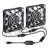 2 Paquetes Wathai Ventilador Usb De 60 Mm X 10 Mm Ventilador