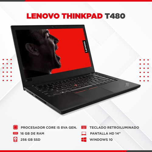 Lapto Lenovo Thinkpad T480 Core I5 8va 16gb 256ssd