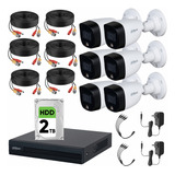 Dahua Kit De Video Vigilancia Full Color 6 Cámaras 2 Mp Con Transceptores Cámaras De Seguridad  Alta Resolución Circuito Cerrado Con Detección De Movimiento Fullcolorkit-plus6cc2tb