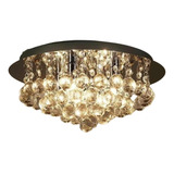 Lustre Redondo De Cristal K9 Com Lâmpada De Brinde