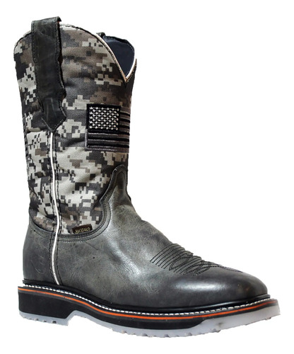 Botas Vaqueras Bandera Usa Suela Sintética Punta Cuadrada