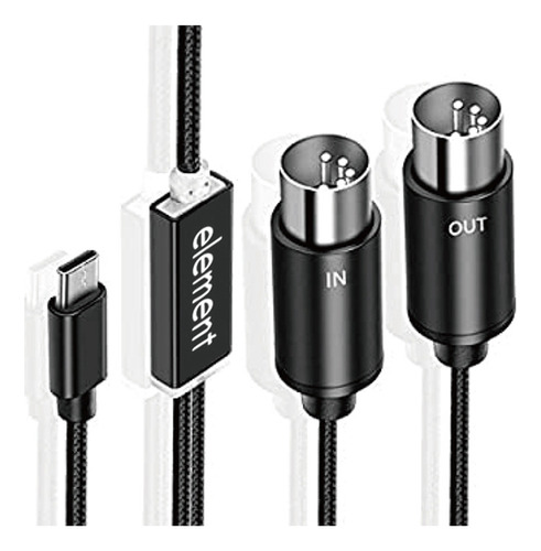 Cable Midi A Usb C-c Convertidor Usb Midi Con Indicador Lig