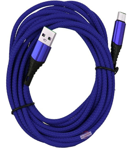 Cable Usb Reforzado Carga Rápida 3m V8 A-150 Color Azul