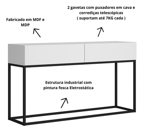 Aparador Buffet Com Gaveta Para Sala Moderno Industrial Eros