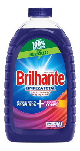 Sabão Líquido Brilhante Limpeza Total 3 Litros