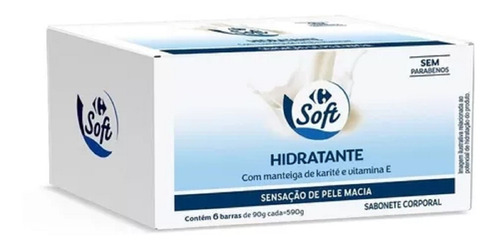 Pack 6x Sabonete Em Barra Carrefour Soft Hidrante 90g - 6 Unidades