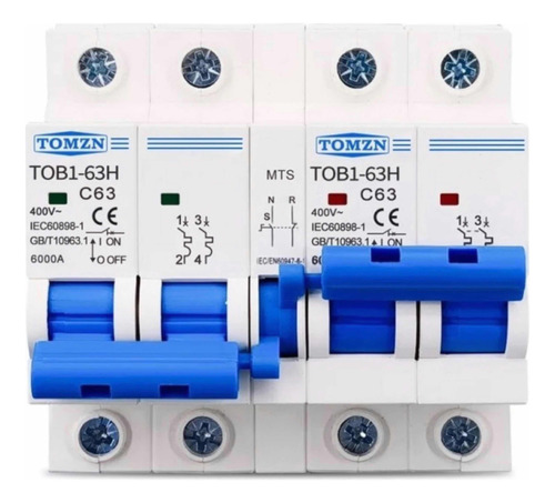 Switch Interruptor De Doble Tiro Tomzn 2x63amp 110/220v