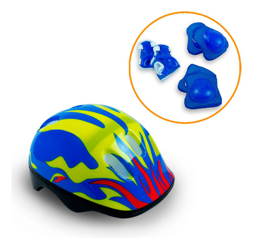 Kit De Proteção Capacete Ajustável Infantil Protetor Menino