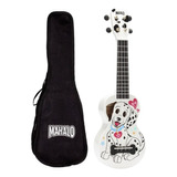 Ukulele Mahalo Ma1dwt Soprano Dálmata Blanco Con Funda