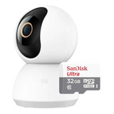 Kit Câmera Segurança Xiaomi Mi Home 2k + Cartão 32gb Sandisk