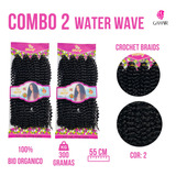 Combo 2 Cabelos Bio Organico Cacheado Afro Water Wave Cor Castanho Escuro Cor 2