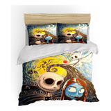 Funda De Edredón Jack/sally Fundas De Almohada Cama Doble