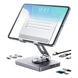 Soporte iPad 8 En 1 Con Hdmi, Usb, Lan, Carga Pd 100w.