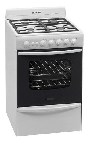 Cocina A Gas Longvie 13501bf 56cm Blanca Cajón Parrilla