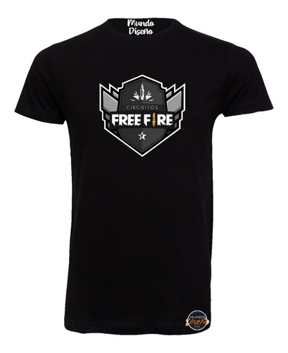 Polera De Hombre Manga Corta Free Fire Escudo