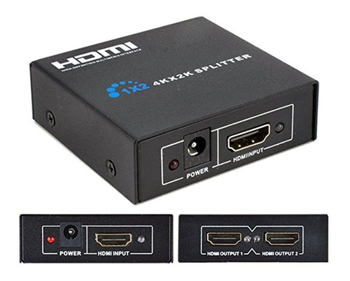 Splitter Divisor Hdmi Hdcp 1 Entrada 2 Saídas Full Hd 1x2 3d