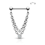 Crareesi Mania Anillos Tabique Cadena 16g Doble Septum Joyer