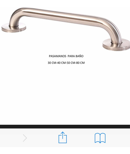 Pasamanos Para Baño De 30 Cm En Acero Inoxidable