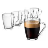 Tazas Cafe Vidrio Set 6 Piezas 350ml Lisa