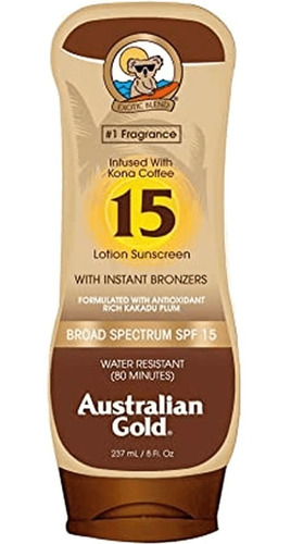 Protetor Solar Loçao Spf15 237ml Australian Gold Kona Coffee