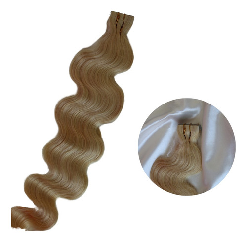 Extensiones Cabello Natural Humano Rubio Tape 18 Ondulada