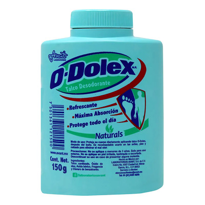 O-dolex Talco Desodorante Naturals 150 G | MercadoLibre