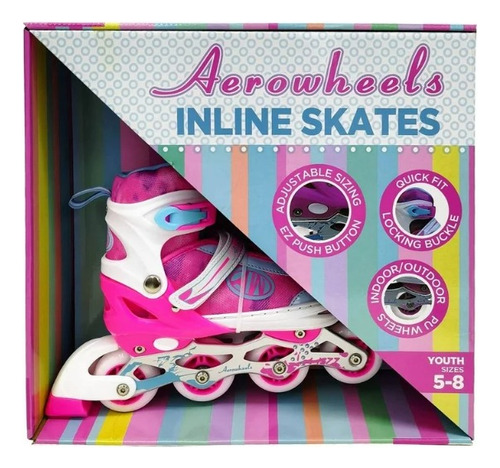 Patines Para Niña  19 A 22 Cm Aerowheels Rosas