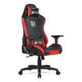 Silla De Escritorio Gtracing Ace-s1 Gamer Ergonómica  Negra Y Roja Con Tapizado De Cuero