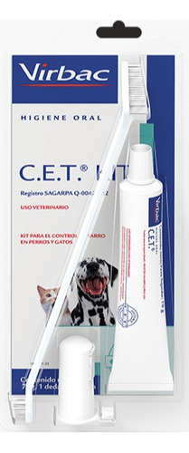 C. E. T. Kit Cepillo Pasta Control Sarro Perros Gatos Virbac