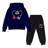 Kit Conjunto Blusa E Calça Moletom Infantil Mi Ckey Dis Ney