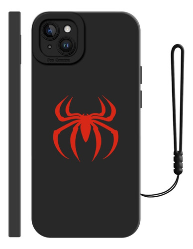 Carcasa Silicona Para iPhone De Spiderman Araña + Correas