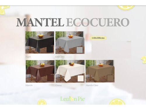 Mantel Rectangular Ecocuero Impermeable 140x250cm Lemon Pie