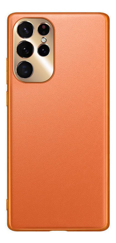 Funda Para Samsung Galaxy S22 Ultra  - Naranja Cuero